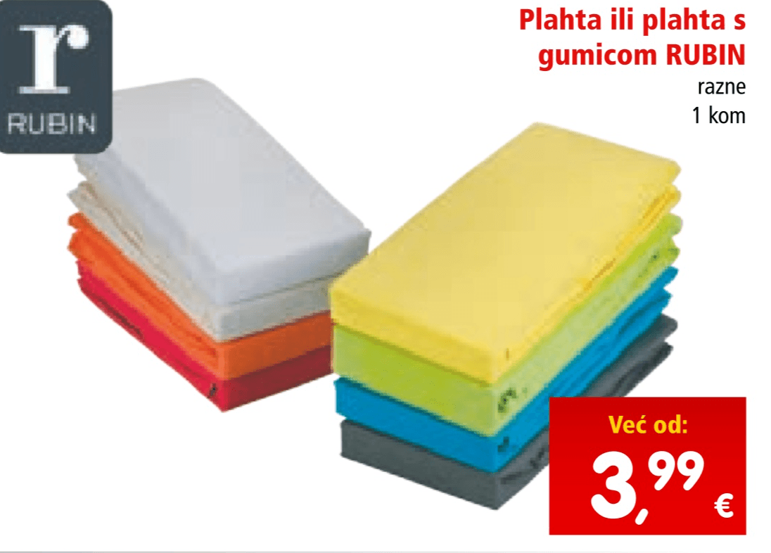 Plahta ili plahta s gumicom Rubin 1 kom - Akcija u trgovini Spar