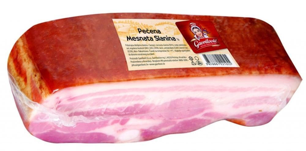 Gavrilović pečena mesnata slanina 1 kg Akcija u trgovini Studenac