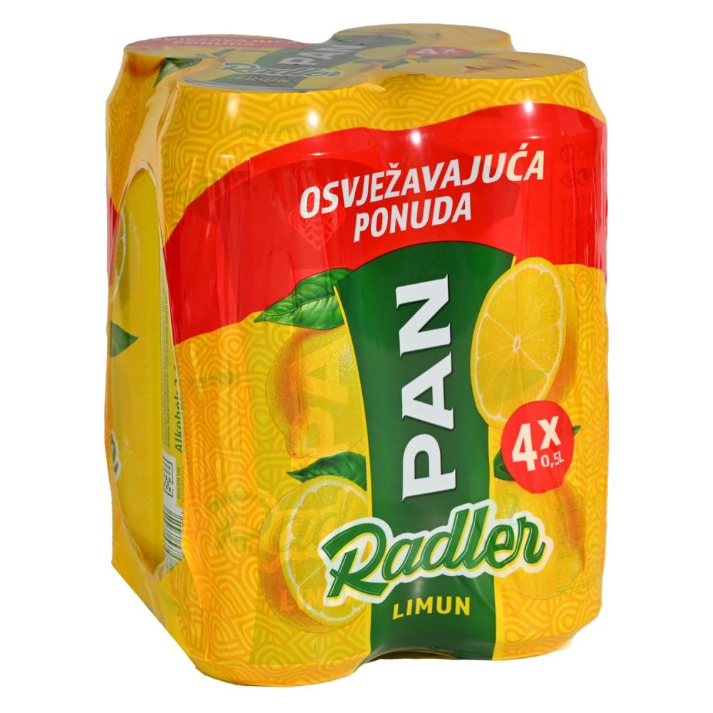 Pivo radler 4x 0,5 l Pan - Akcija u trgovini Plodine