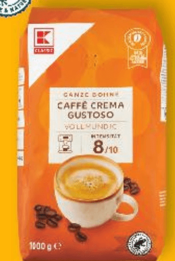 K Classic kava u zrnu Gustoso 1 kg Akcija u trgovini Kaufland