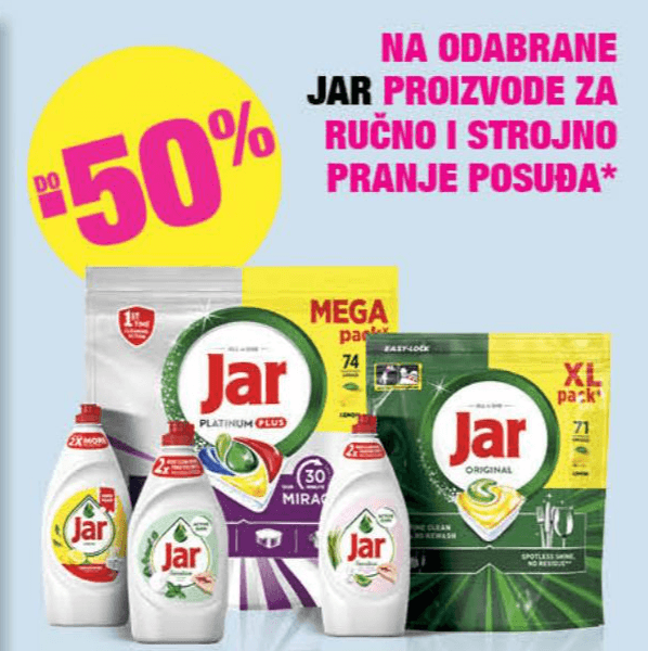 Jar proizvodi za ručno i strojno pranje posuđa Akcija u trgovini Bipa