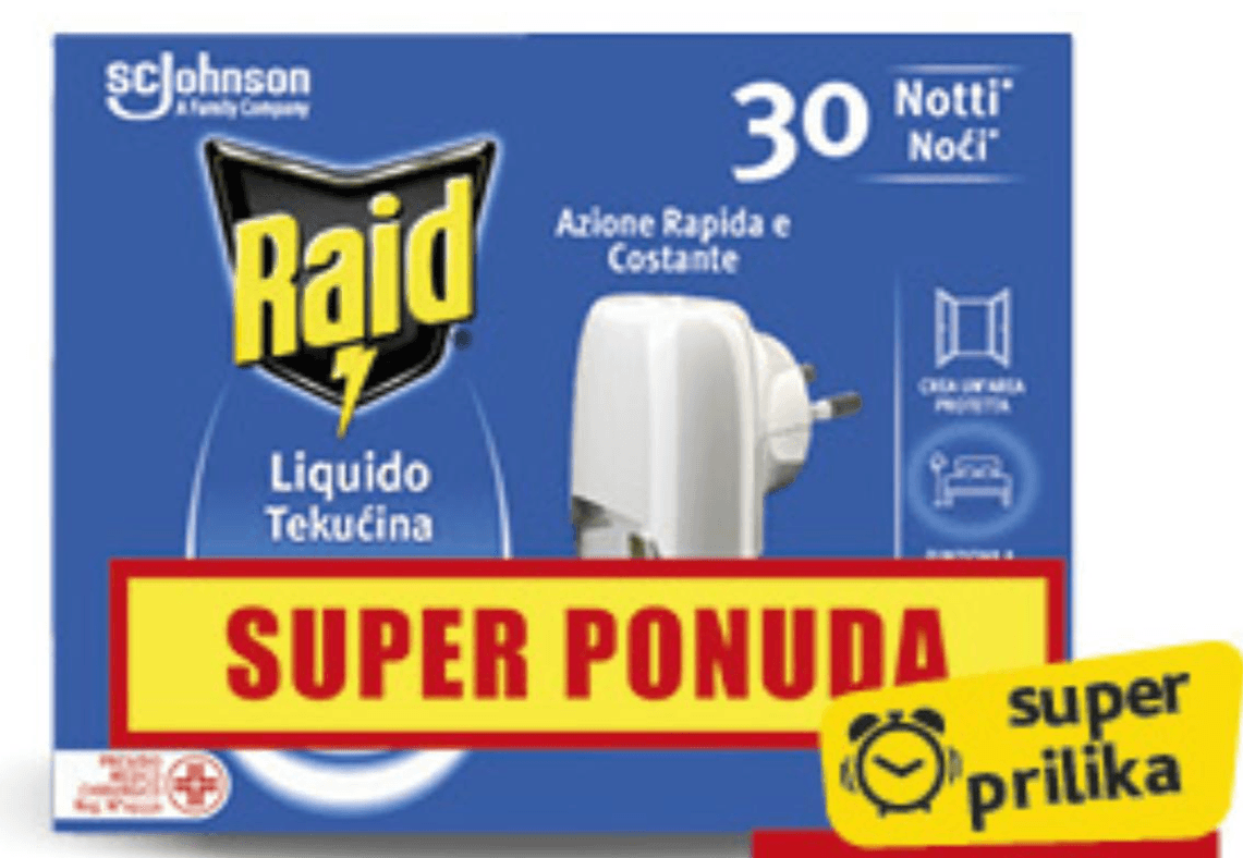 Raid Električni aparat + Tekućina 21ml - Akcija u trgovini Konzum