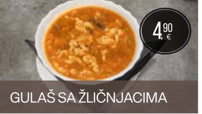Gulaš sa žličnjacima Akcija u trgovini KTC