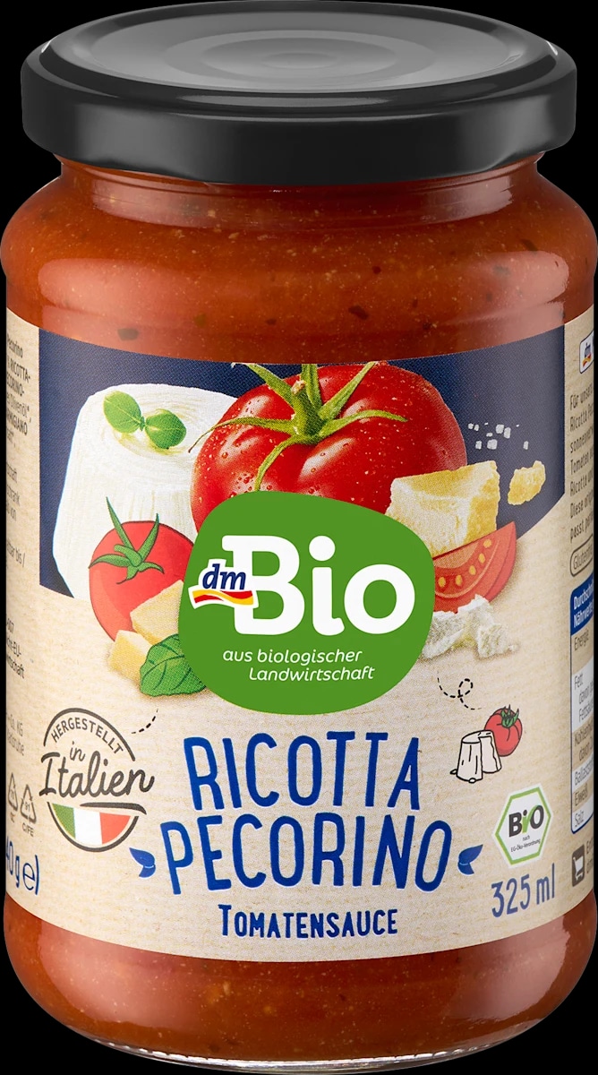 dmBio umak od rajčice s ricottom i sirom pecorino 325 ml Akcija u trgovini Dm
