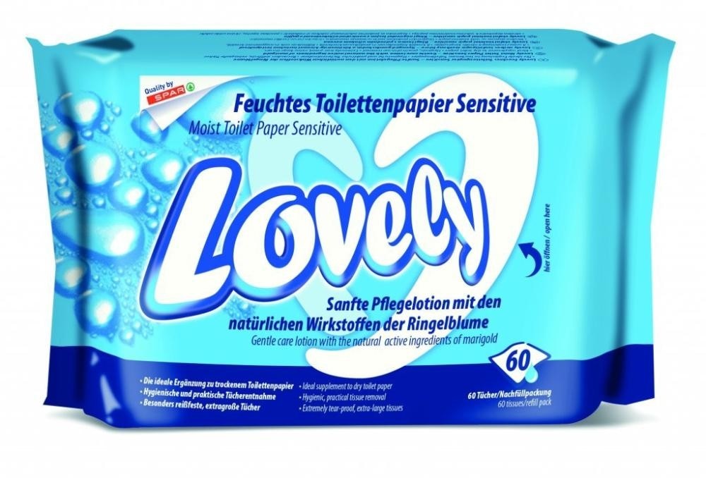 Vlažni toaletni papir Lovley 60 kom Akcija u trgovini Spar