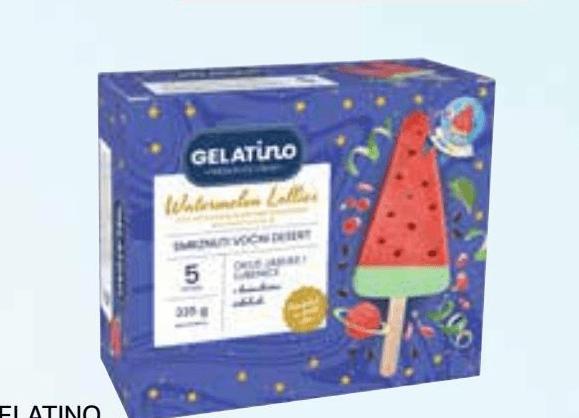 Gelatino Sladoled lubenica-jabuka 5 x 73 ml Akcija u trgovini Plodine