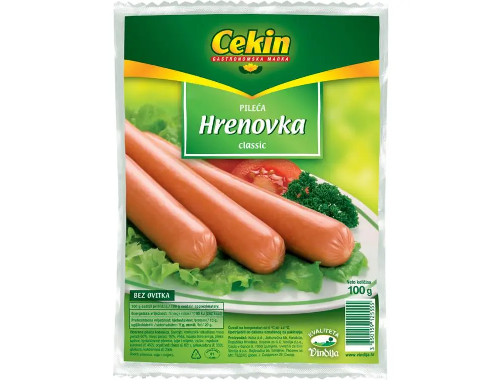 Cekin, Vindija pileće hrenovke 100 g Akcija u trgovini Tommy