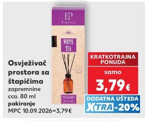 EP osvježivač prostora sa štapićima White Tea cca. 80 ml Akcija u trgovini Kaufland