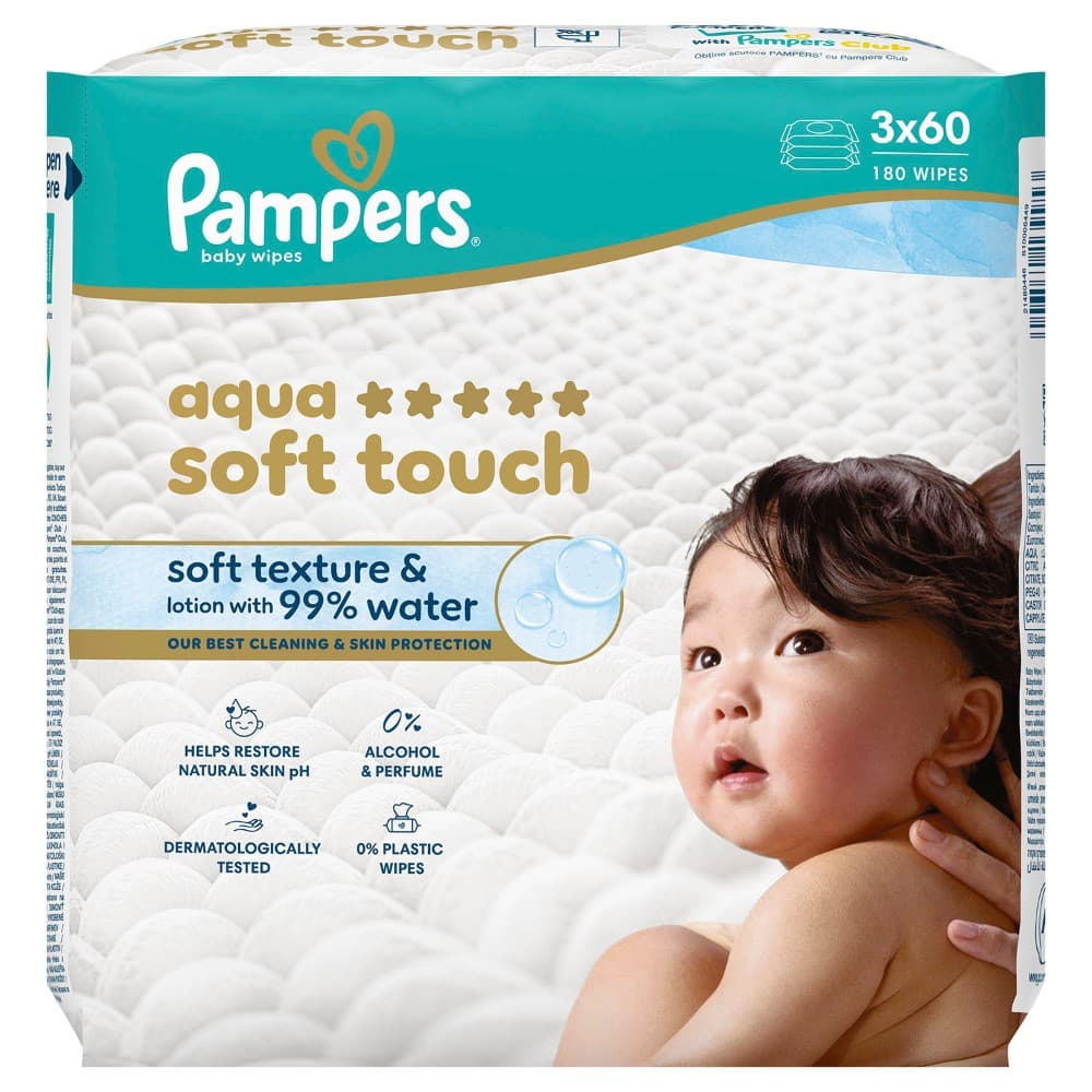 Pampers maramice Aqua Soft Touch 3x60 kom. Akcija u trgovini Bipa