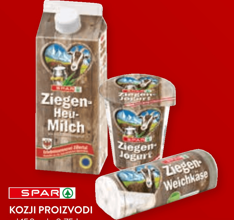Spar Kozji proizvodi od 150 g do 0,75 L - Akcija u trgovini Spar
