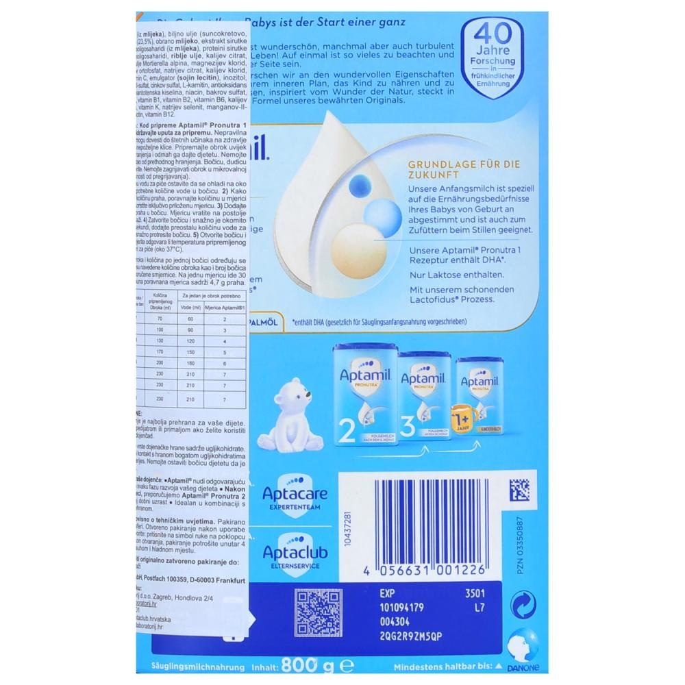 Aptamil Mliječna formula Pronutra 800 g - Akcija u trgovini Kaufland