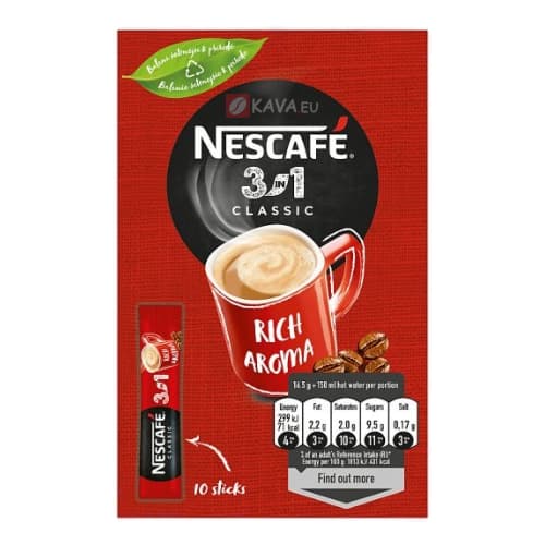 NESCAFE 3in1 classic 10x16,5g Akcija u trgovini Pivac