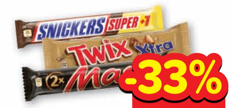 TWIX, SNICKERS ili MARS Čokoladica 70 - 112,5 g Twix, Snickers, Mars - Akcija u trgovini Plodine