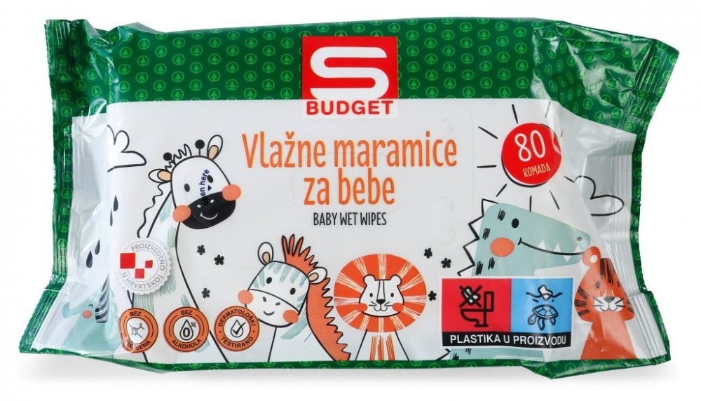 Vlažne maramice za bebe Budget 80/1 - Akcija u trgovini Spar