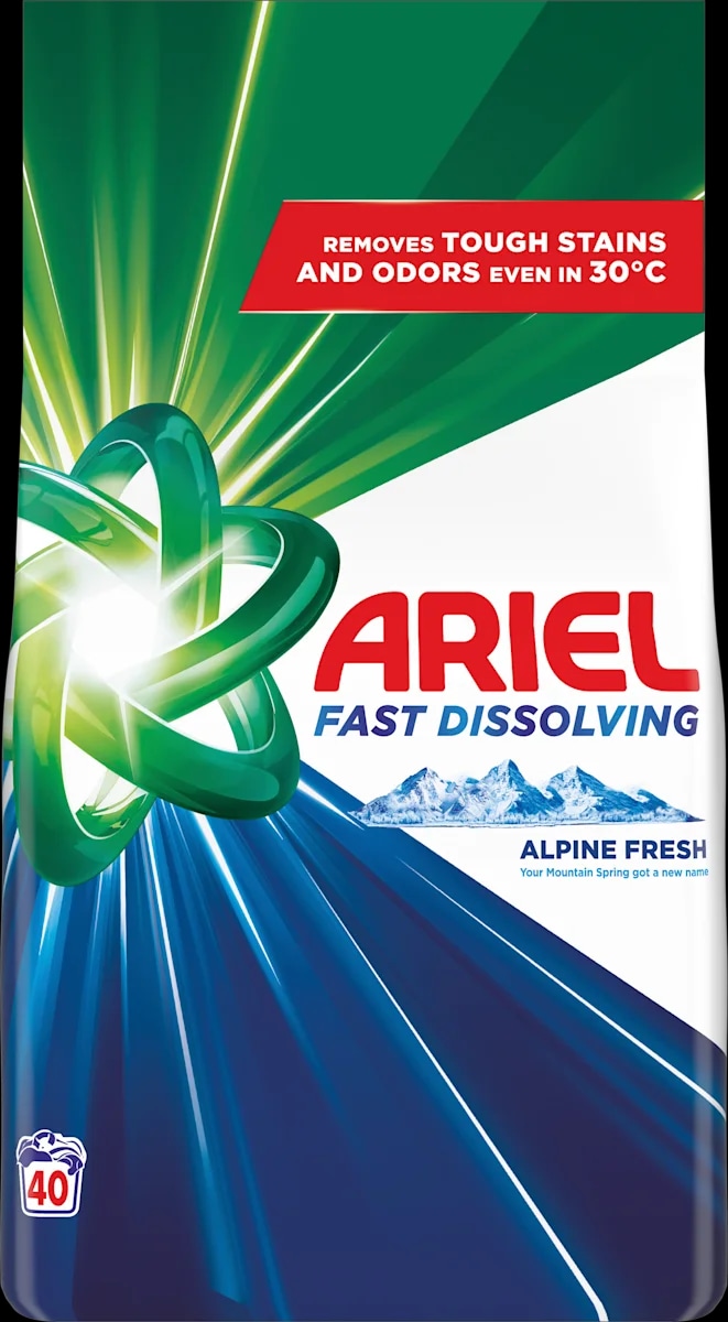 Ariel Fast Dissolving Alpine Fresh 40 pranja Akcija u trgovini Bipa