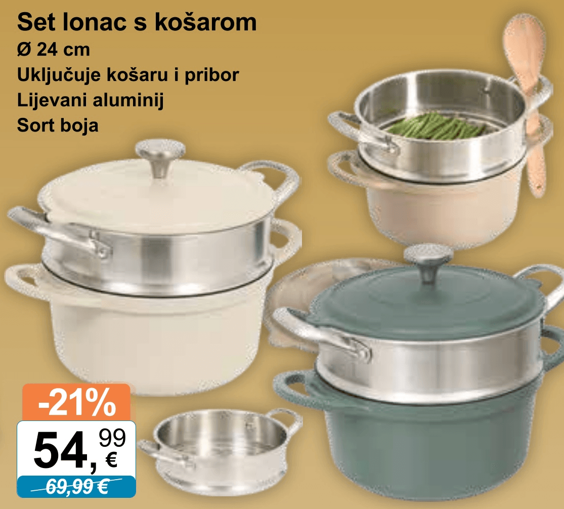 Set lonac s košarom Ø 24 cm - Akcija u trgovini KTC
