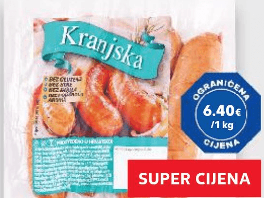 Kranjska kobasica 320 g Akcija u trgovini Kaufland