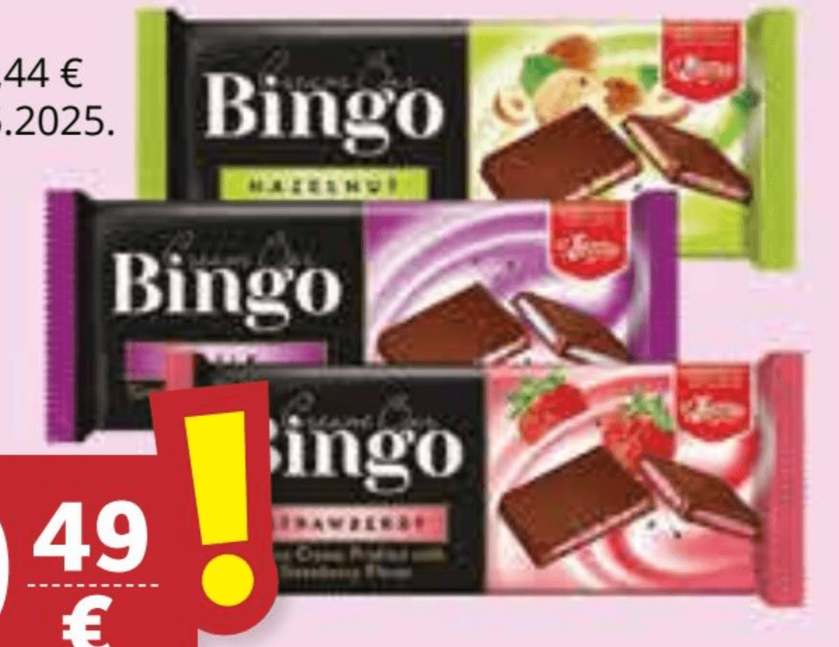 Bingo kakao ploča 90 g Akcija u trgovini Ribola