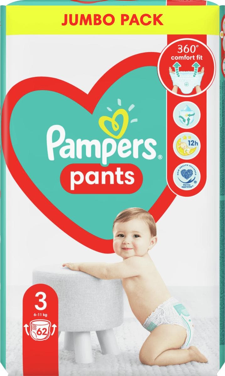 Pampers pants dječje pelene jumbo pack S3 62 kom, S4 54 kom, S5 48 kom, S6 42 kom, S7 38 kom Akcija u trgovini KTC