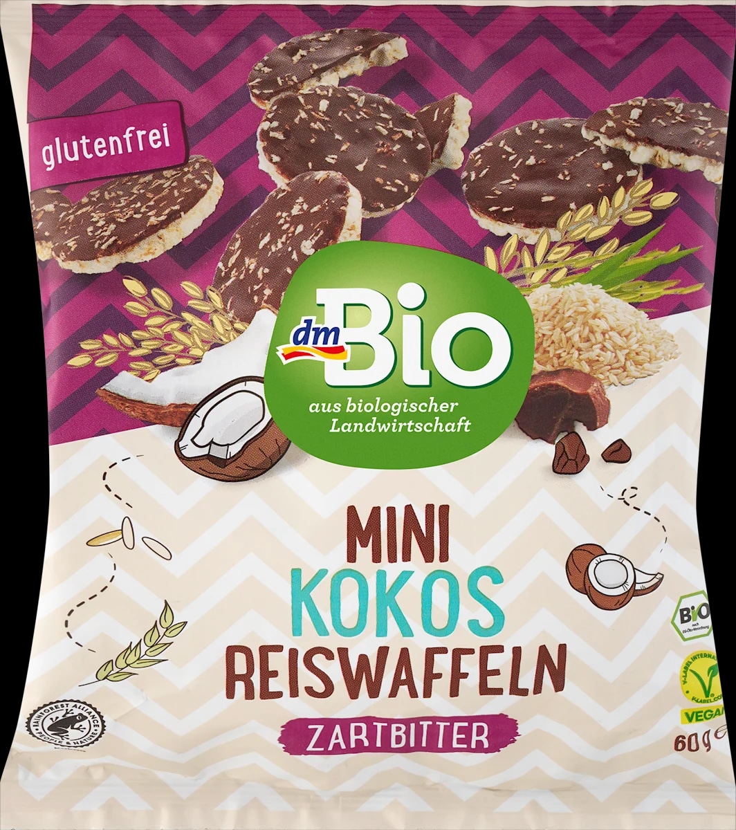 dmBio mini kokos snack od riže s tamnom čokoladom 60 g - Akcija u trgovini Dm