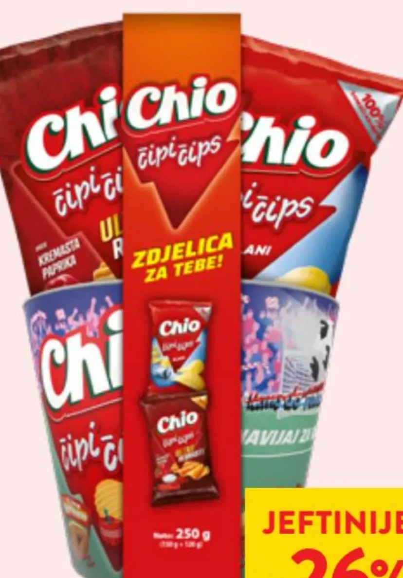 Čipi-Čips Chio Paprika 120 g Akcija u trgovini Boso