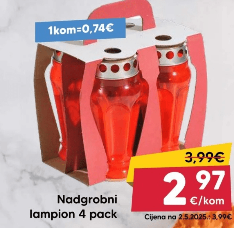 Nadgrobni lampion 4 pack Akcija u trgovini Pivac