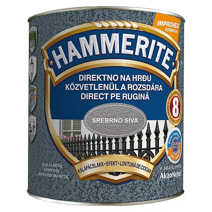 Lak u boji za metal Hammerite (rustik crni ili srebrni) 750 ml Akcija u trgovini Bauhaus