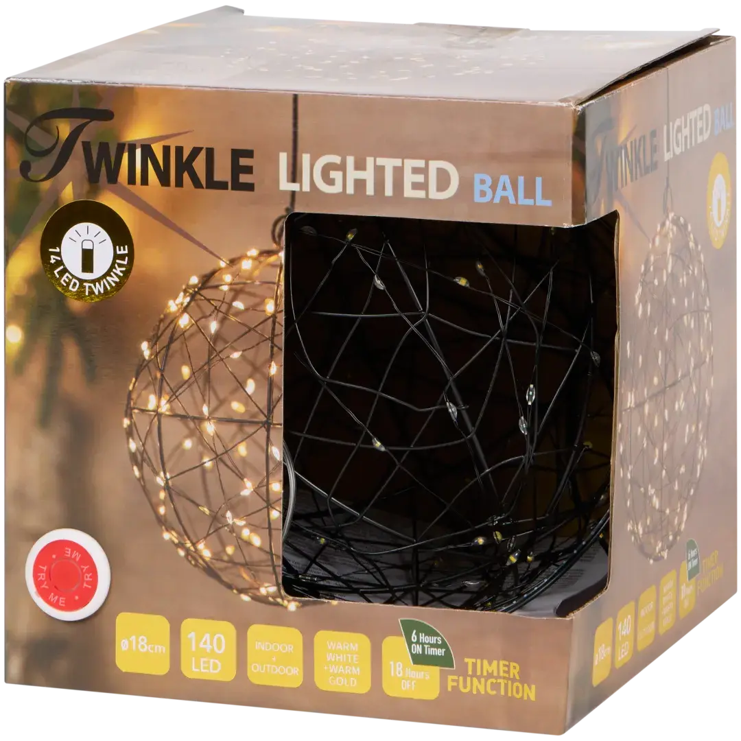 Svjetleća kugla Ø 18 cm | 140 LED sijalica Twinkle Akcija u trgovini Action