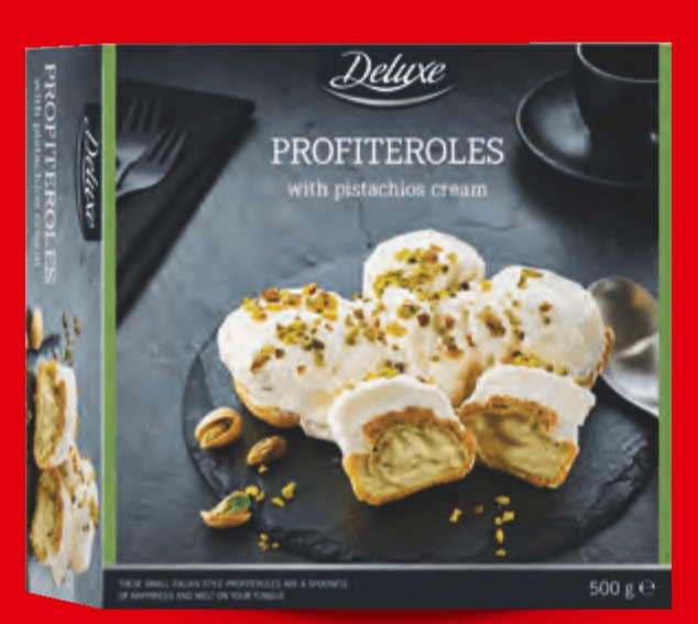 Deluxe Profiteroli s kremom od pistacija 500 g - Akcija u trgovini Lidl