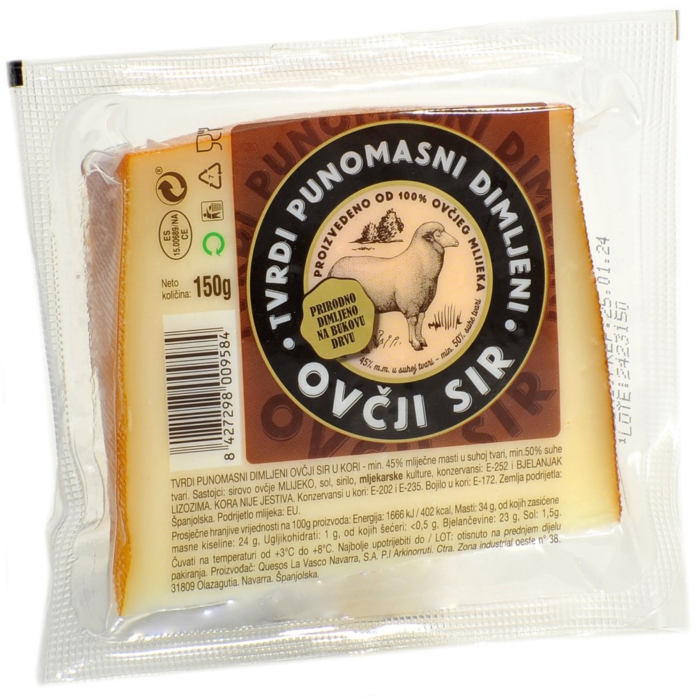 Tvrdi sir kozji ovčji miješani dimljeni 150 g Akcija u trgovini Konzum