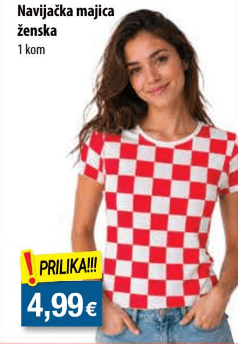 Navijačka majica ženska 1 kom - Akcija u trgovini NTL