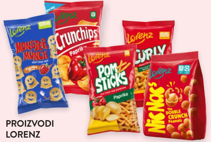 Proizvodi Lorenz od 75 g do 130 g Akcija u trgovini Spar