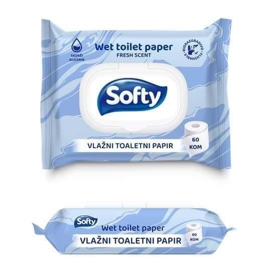 Softy vlažni toaletni papir 60 komada Akcija u trgovini Plodine