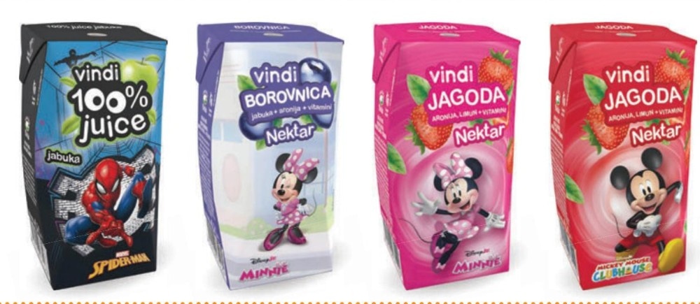 Vindi Sok Disney nektar jagoda+vitamini, borovnica+vitamini, 100% Juice jabuka 235 ml Akcija u trgovini 365 Market