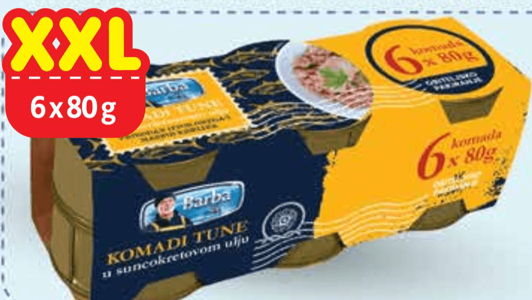 Barba tuna u suncokretovom ulju 6x80 g Akcija u trgovini Plodine