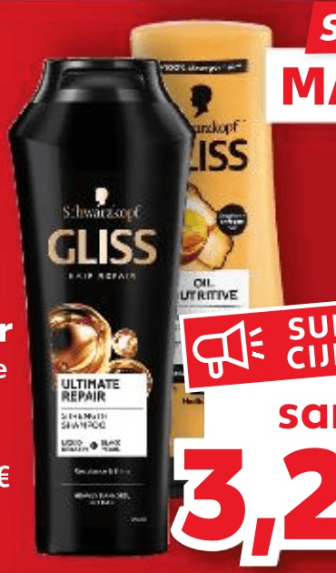 Gliss Šampon ili regenerator 200 ili 250 ml - Akcija u trgovini Kaufland