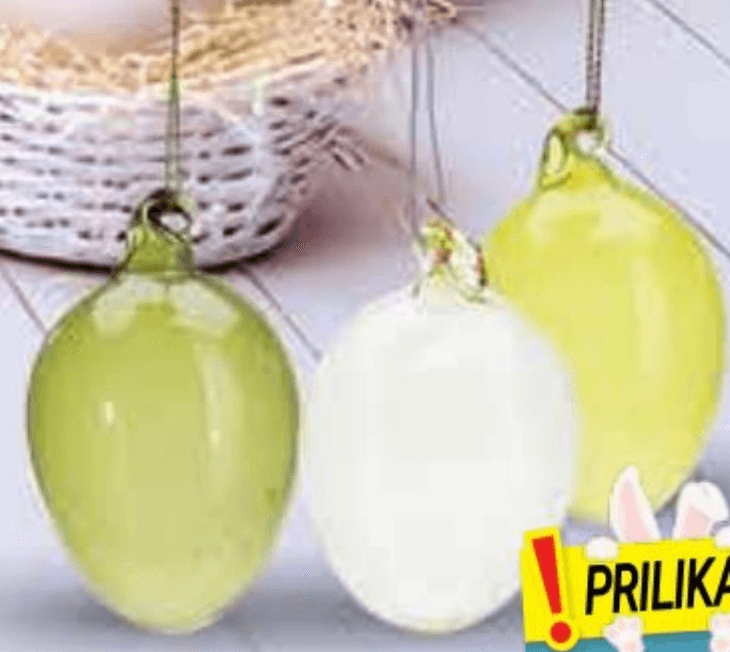 Jaje stakleno dekorativno 7 cm, 1 kom - Akcija u trgovini NTL