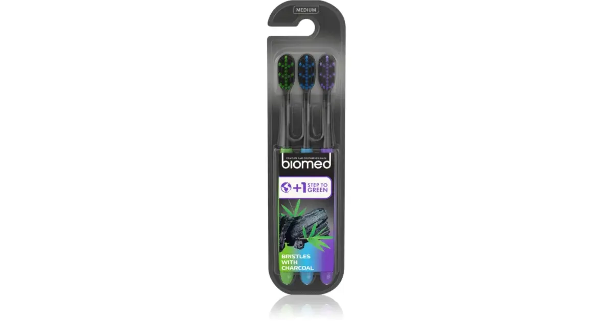 Biomed četkice za zube Black Charcoal medium 3 kom Akcija u trgovini Dm