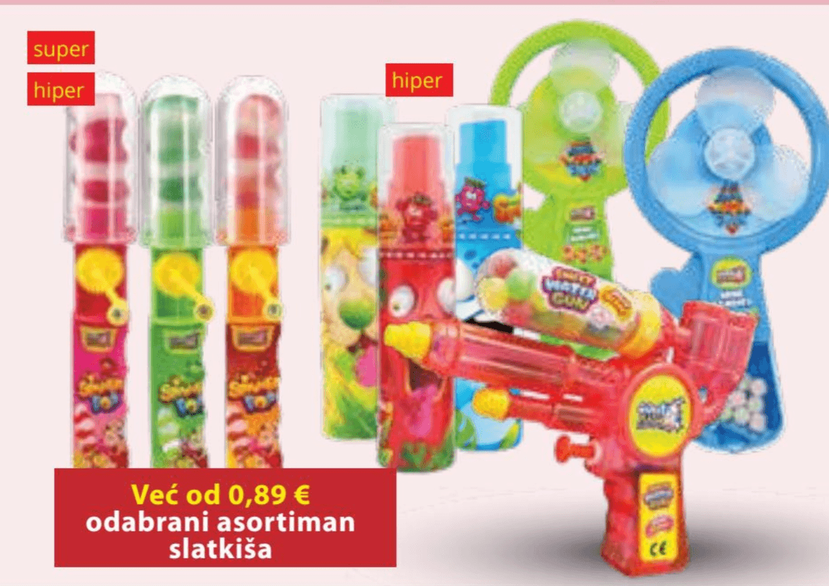 Odabrani asortiman slatkiša Akcija u trgovini Ribola