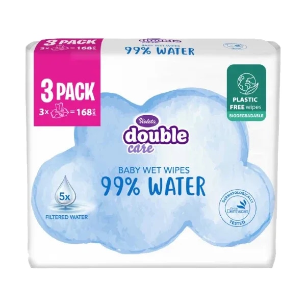 Violeta dječje vlažne maramice Watercare 3 x 56 komada Akcija u trgovini Plodine