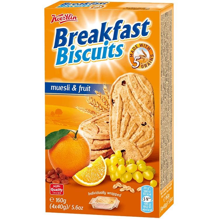 Koestlin keks breakfast muesli & fruit 160g Akcija u trgovini 365 Market