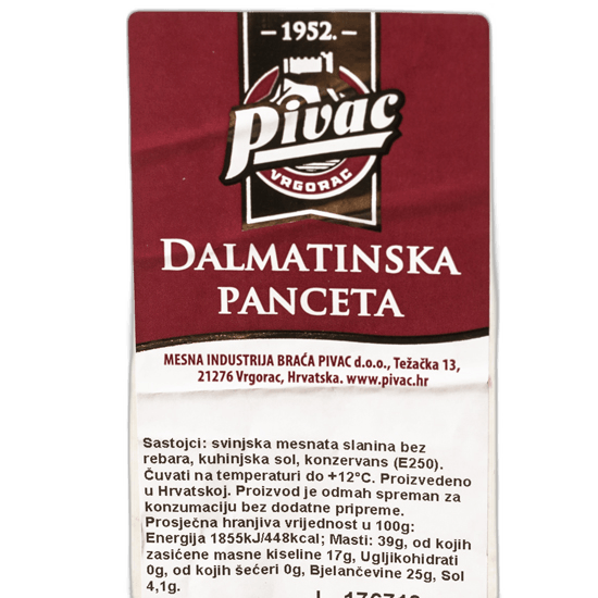 Pivac Panceta dalmatinska narezak 100g - Akcija u trgovini Pivac