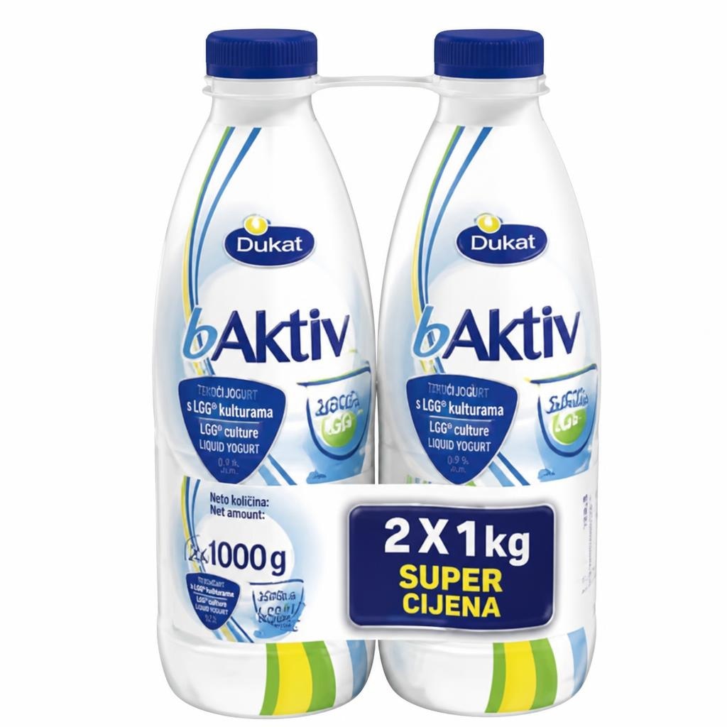 Dukat b.Aktiv LGG tekući jogurt 2 x 1 kg - Akcija u trgovini Lidl