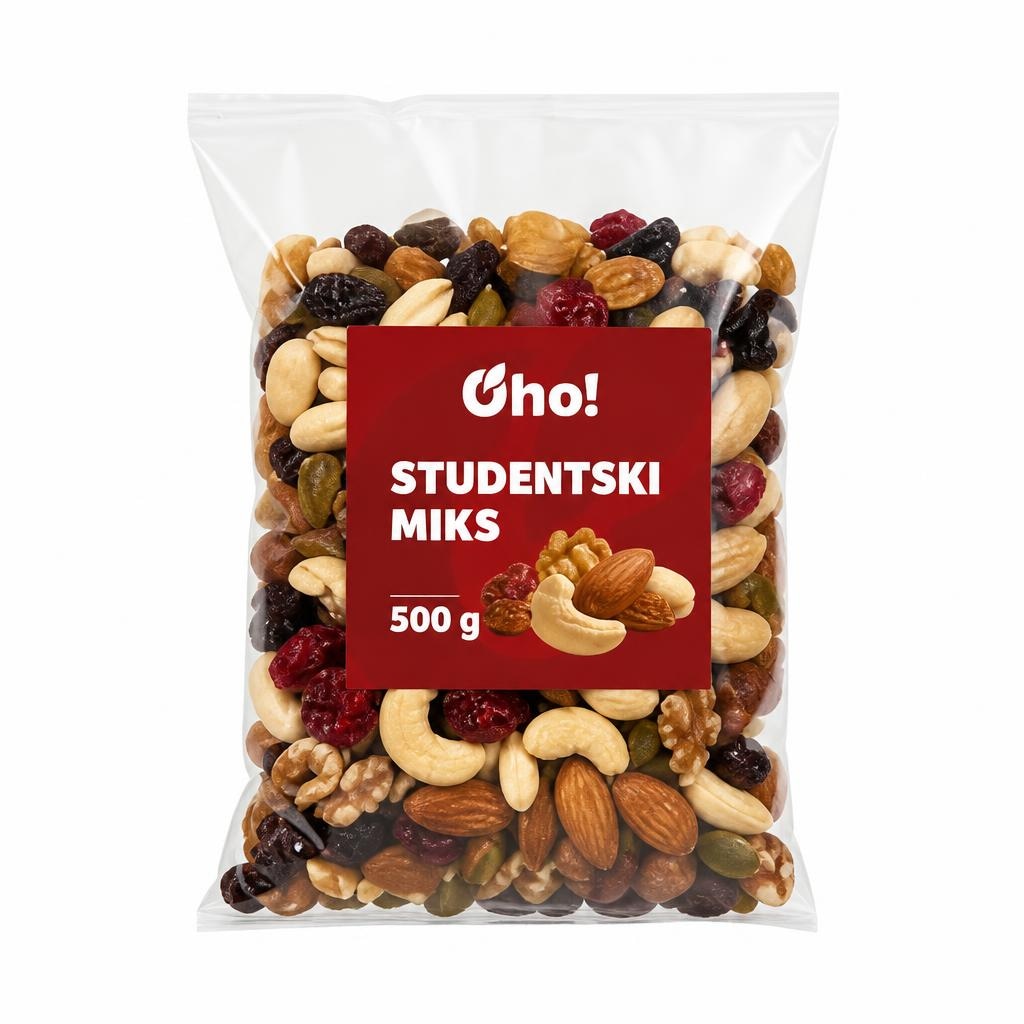Oho! Studentski ili Energetski miks 500 g Akcija u trgovini Plodine