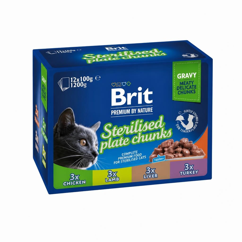 Brit Premium Komadići u umaku Sterilised Plate Multipack 1020g (12x100g) - Akcija u trgovini Pet Centar