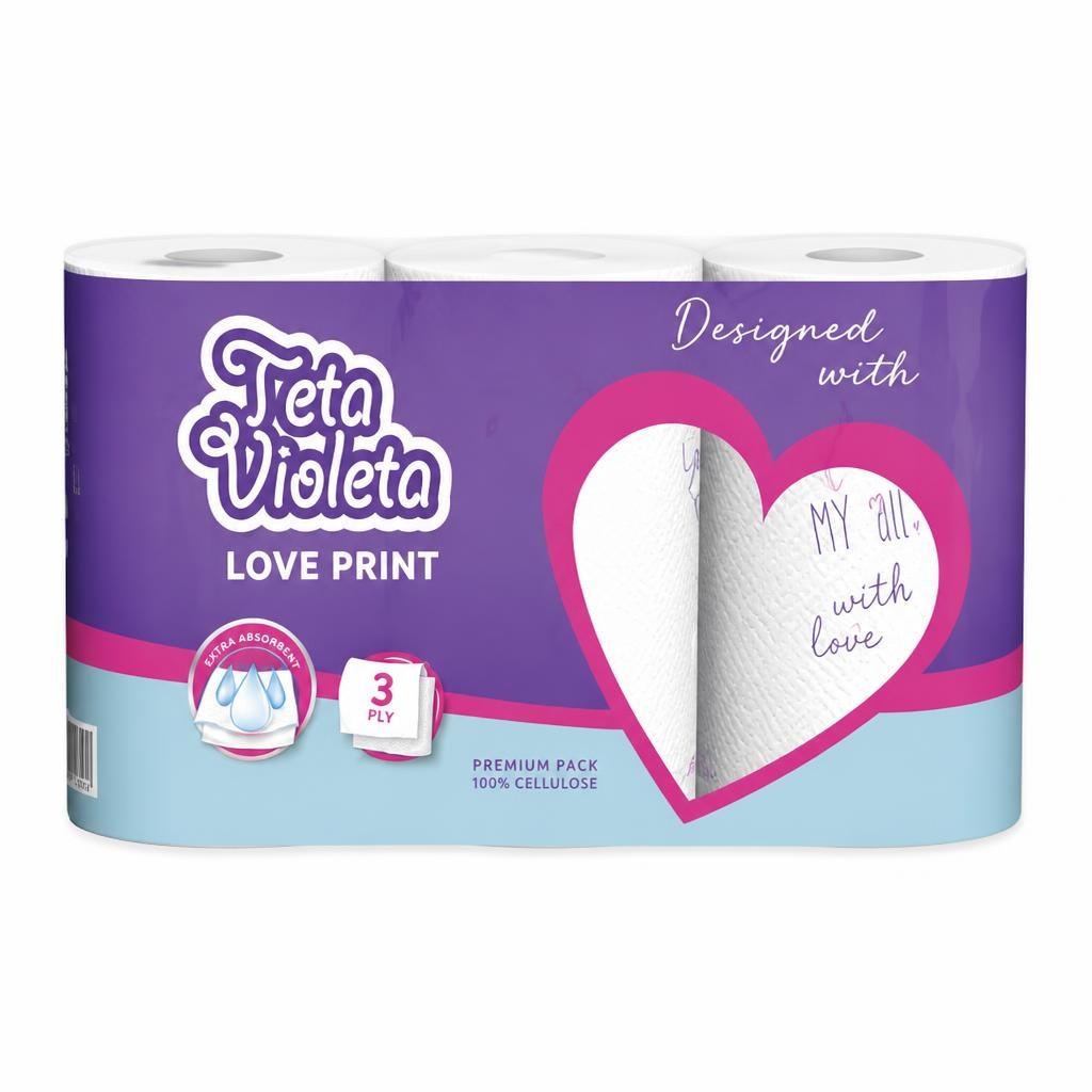 Teta Violeta papirnati ručnik 3 role Akcija u trgovini Konzum