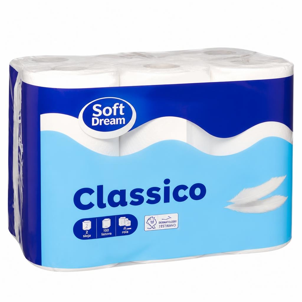 Soft Dream Classico papirnati ručnici 6 rola, 100 listova - Akcija u trgovini Eurospin