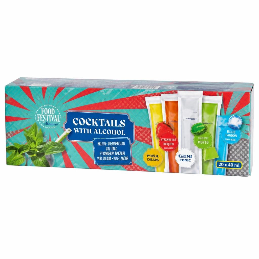 Food Festival Ledeni sladoled s alkoholom 20 x 40 ml - Akcija u trgovini Lidl