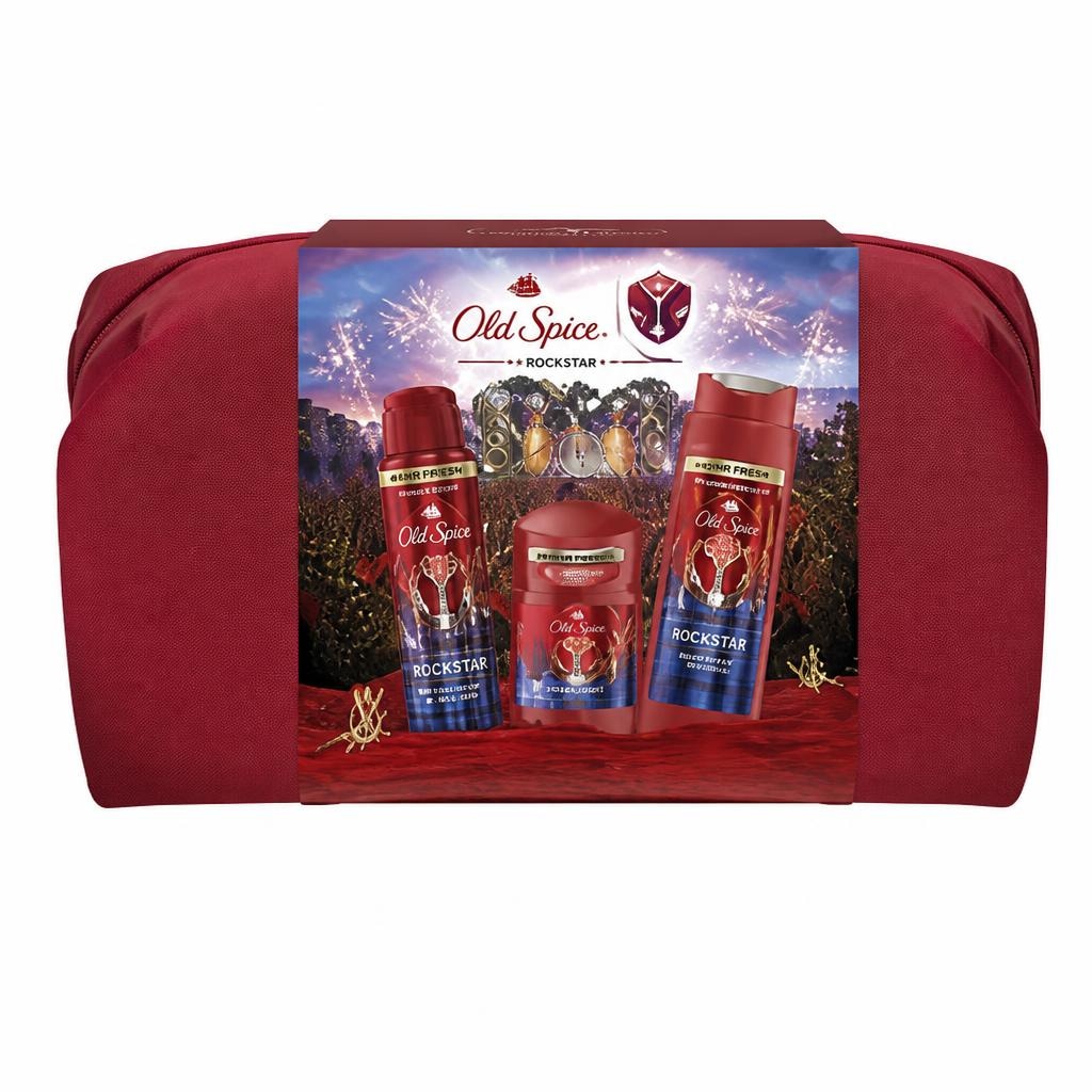 Old Spice Rockstar set gel za tuširanje 150ml, dezodorans sprej 150ml, roll on 50ml + torba Akcija u trgovini Konzum