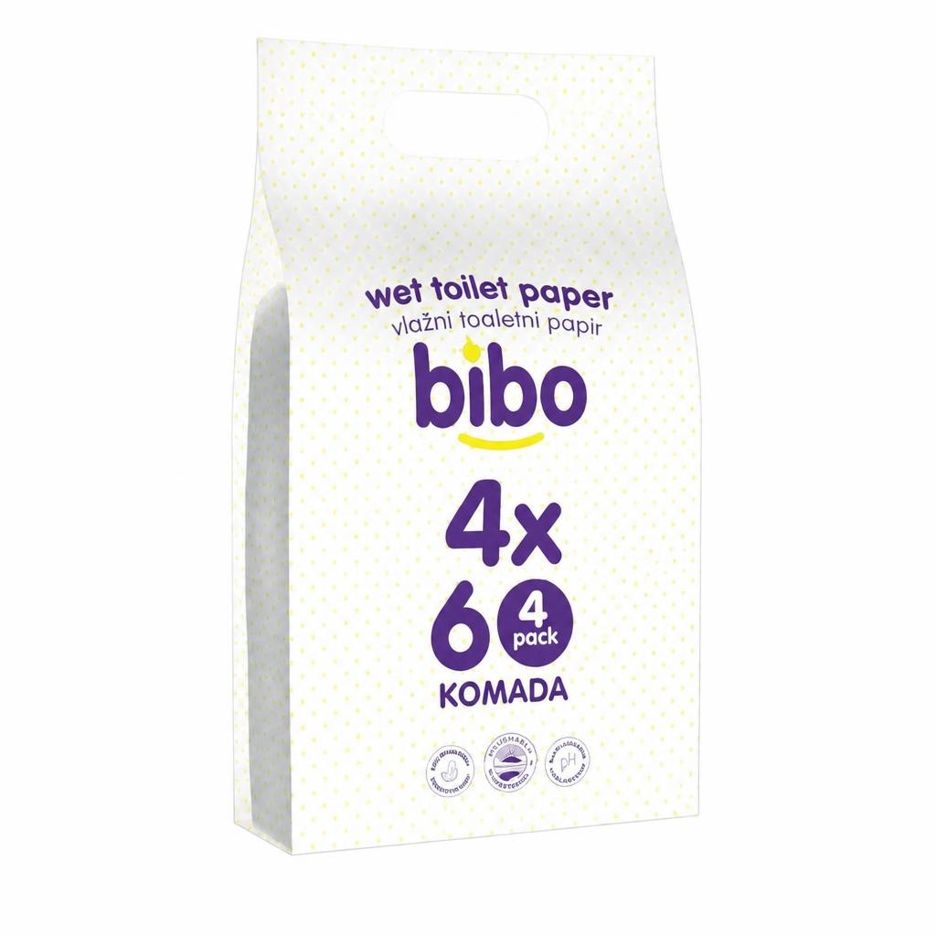 Vlažni toaletni papir Bibo 4x60 kom/pak - Akcija u trgovini KTC